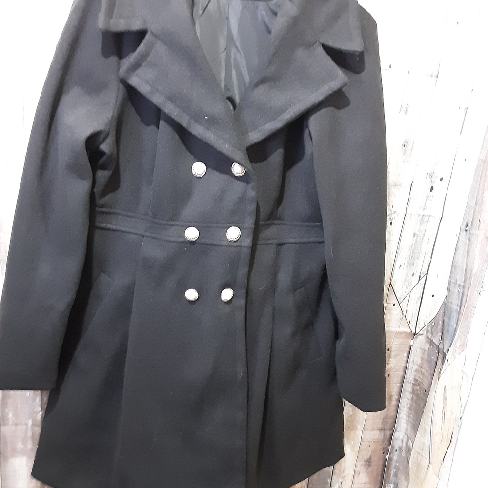 Chic Double-Breasted Black Trench Coat
